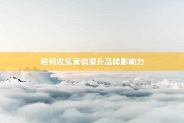 若何收集营销擢升品牌影响力