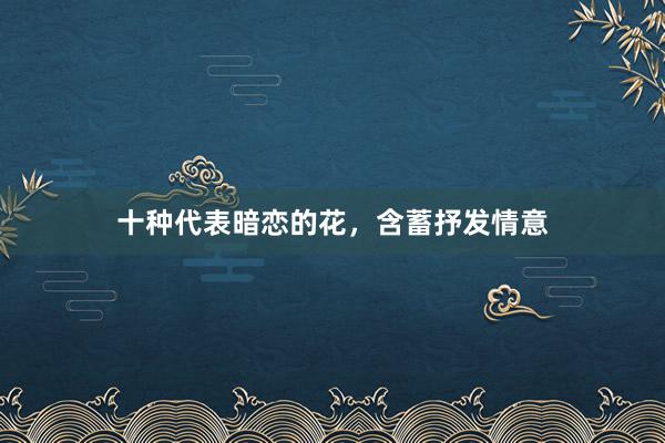 十种代表暗恋的花，含蓄抒发情意